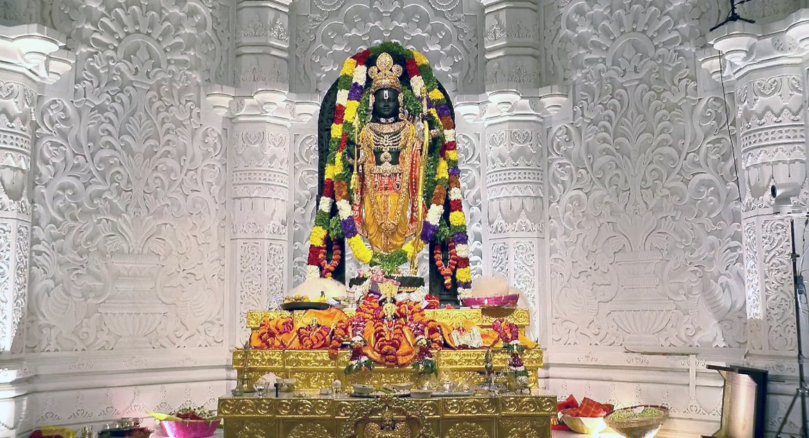 A glimpse of Ram Lalla idol at Ram Janmabhoomi Temple
