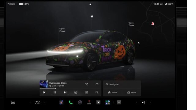 Tesla Model Y Gets Halloween Mode In India With Spooky Light Show And New Features Tesla-5
