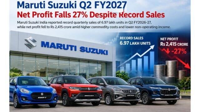 Maruti Suzuki Q2 FY2027 Net Profit Falls 27%, Sales Hit Record maruti A