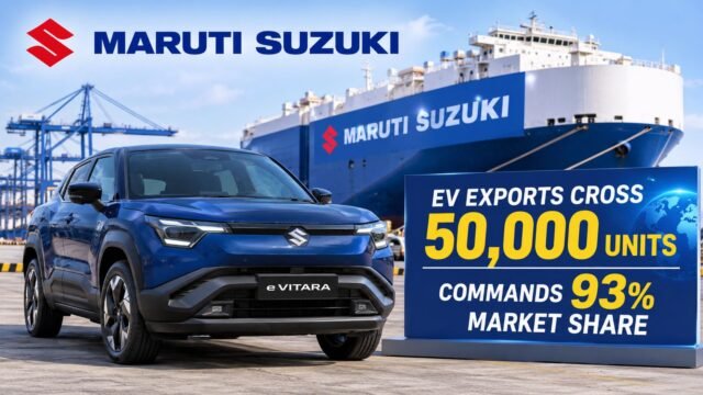 Maruti Suzuki EV Exports Cross 50,000 Units, Commands 93% Market Share maruti-suzuki-e1793442278790.
